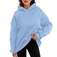 thumbnail image 1 of Hpapadks Women's Fashion Hoodies Oversized Comfy Casual Loose Long Sleeve Solid Hooded Women's Sweatshirt Light Blue M, 1 of 5