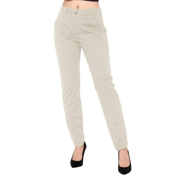 Hpapadks Women's Pants High Waist Straight Leg Solid Color Slacks Womens Slacks Khaki L