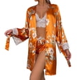 thumbnail image 1 of Hpapadks Women's Robes Lady Sleepwear Satin Pajamas Shorts Set Nightwear Womens Nightgown Orange M, 1 of 7