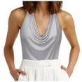 thumbnail image 1 of Hpapadks Women's Tank Tops Casual Neck Draped Front Backless Tanks Sleeveless Shirt Camisole Tops for Women Grey L, 1 of 4