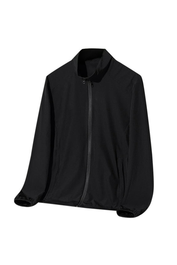 Women's UPF 50+ Lightweight Athletic Jacket Plus Size Full Zip Stand Callor Long Sleeve Solid Open Front Jacket Cardigan for Women