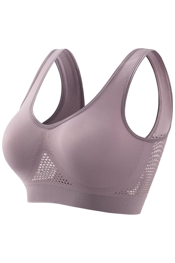 Womens Bras Women's Wirefree Breathable Yoga Comfort Sleep Workout Running Underwear Bras Dark Gray M