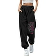 thumbnail image 1 of Hpapadks Womens Casual Pants Elasticized High Waist Wide Leg Dragon Print Sweatpants with Drawstring Womens Slacks Hot Pink XXL, 1 of 5