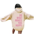 thumbnail image 1 of Hpapadks Womens Hoodies Casual Streetwear Long Sleeve Graphic Print Loose Hooded Women's Sweatshirt Khaki S, 1 of 6