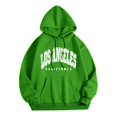 thumbnail image 1 of Hpapadks Womens Hoodies Loose Fit City Name Print Long Sleeve Drawstring Pocket Hooded Sweatshirt for Women Green L, 1 of 4