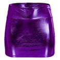thumbnail image 1 of Hpapadks Womens Skirts Versatile Performance Pu Leather Buttock Solid Color Bodycon Skirt Purple XL, 1 of 2