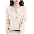 thumbnail image 1 of Hpapadks Womens Sweaters Osmanthus Needle Knitted Sweaters Button Down Long Sleeve Solid Loose Cardigan Cable Knit Sweater Women Beige L, 1 of 5