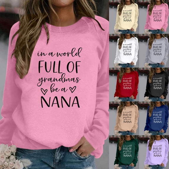 Hpapadks Womens Sweatshirt Fall Winter Trendy Valentine's Day Hearts Print Hoodless Hoodie Womens Sweatshirts No Hood