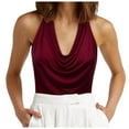 thumbnail image 1 of Hpapadks Womens Tank Tops Casual Neck Draped Front Backless Tanks Sleeveless Shirt Camisole Tops for Women RD1 XL, 1 of 4