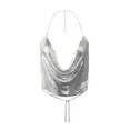 thumbnail image 1 of Hpapadks Womens Tank Tops Chain Beading Sleeveless Backless Halter Crop Top Club Vintage Tanks Camisole Tops for Women Silver M, 1 of 7
