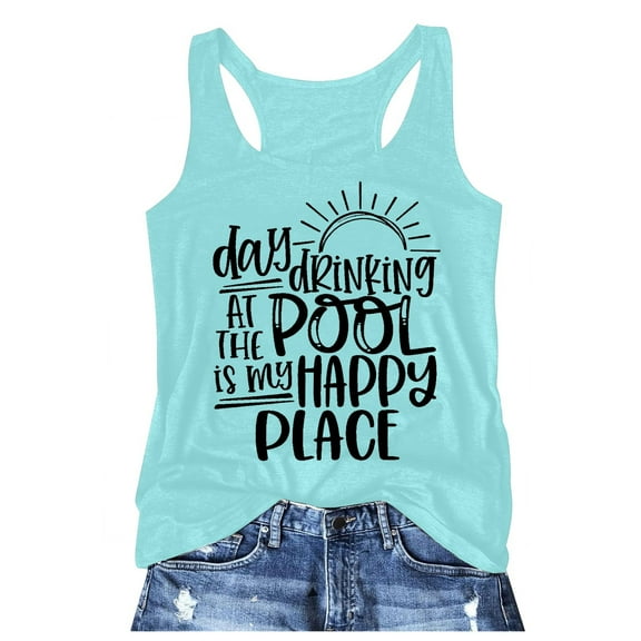 Hpapadks Womens Tankini Tops Casual Loose Fit Racerback Tanks Workout Vacation Beach Camis Camisole Tops for Women Light Blue M