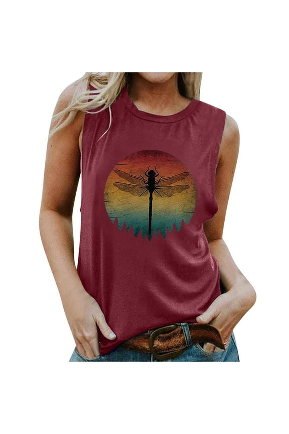 Womens Tankini Tops Casual Sunset Graphi Tanks Hiking Sleeveless Tees Shirt Vest Camisole Tops for Women S