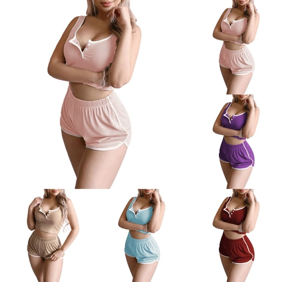 Hpapadks Womens Workout Sets 2 Piece Fitness Sleeveless Solid Buttons Tops Mesh Retro Yoga Bodybuilding Sports Running Shorts Set Yoga Outfits for Women Pink XXL