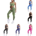 thumbnail image 1 of Hpapadks Work Out Sets Gym for Women 2 Piece Seamless Solid Sleeveless Stretch Crop Tops High Waist Leggings Workout Yoga Set Yoga Sets for Women Green S, 1 of 7