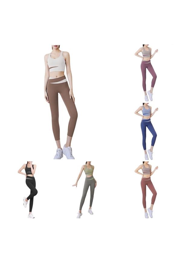 Workout Sets for Women 2 Piece Quick Dry Solid Tracksuit Yoga Sports Bra High Waist Stretch Leggings Pants Set Yoga Outfits for Women White XL