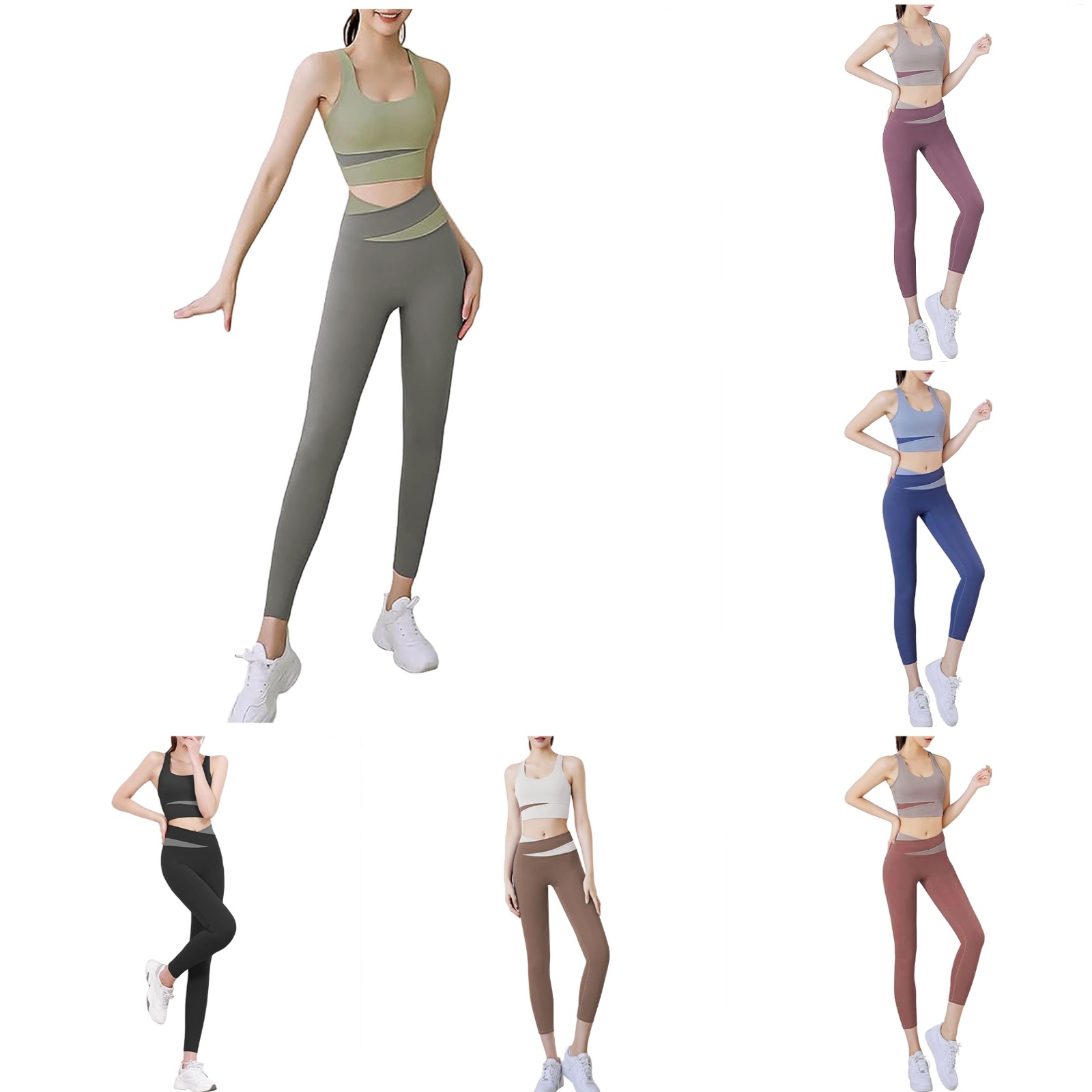 Workout Sets for Women 2 Piece Quick Dry Solid Tracksuit Yoga Sports Bra High Waist Stretch Leggings Pants Set Yoga Sets for Women Dark Gray M