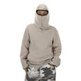 thumbnail image 1 of Hpapadks Youth Balaclava Hoodie Boys Girls Y2k Hoodies with Mask Baggy Sweatshirt Harajuku Hop Streewear with Pockets Khaki, 1 of 7