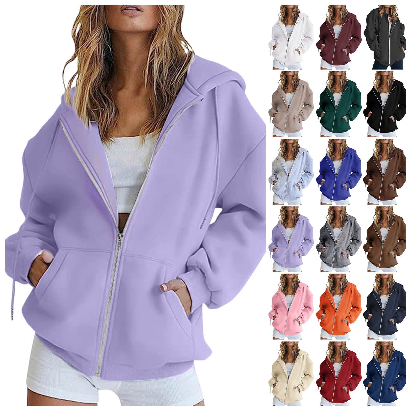 Casual Long Sleeve Hoodie Striped Zipper Fashion Regular Sweatshirt main image 0