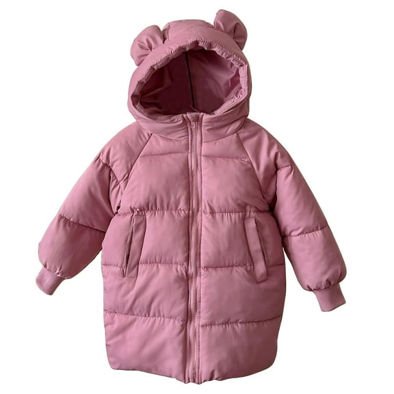 Hpgjzj 2-26 Years Kids Baby Boys Girls Cute Bear Hooded Winter Down Coats Thicken Puffer Padded Jacket Lightweight Warm Outwear