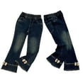 thumbnail image 1 of Hpgjzj 3-7 Years Toddler Girl's High Waisted Bow Front Bell Bottom Jeans Flare Leg Denim Pants 2024, 1 of 3