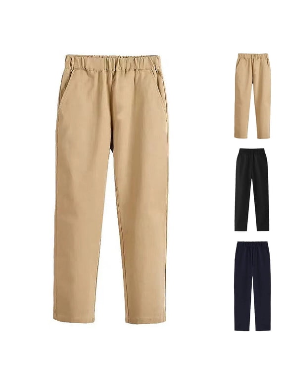 3-8 Years Elastic Waist Cotton Pull-On Pant for Girls Boys Solid Super Soft Baggy Jogger Sweatpants Kids Baby Boy Winter Clothes