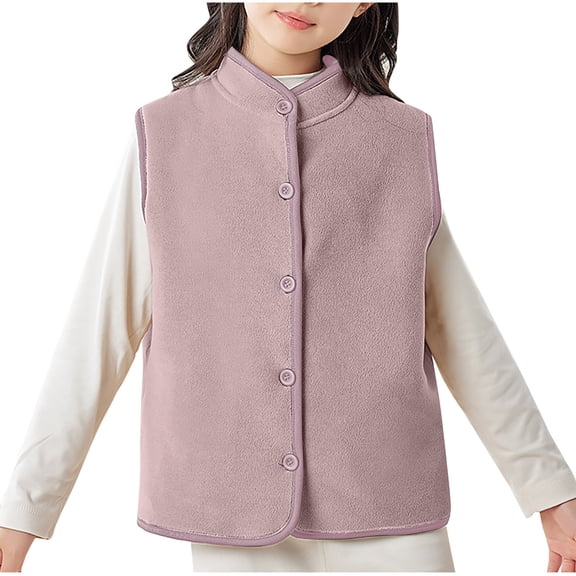 Hpgjzj 3-8 Years Toddler Boys Girls Fleece Winter Vest Classic Wool Blend Vests Coat Plush Winter Warm Formal Vest Jacket Fall