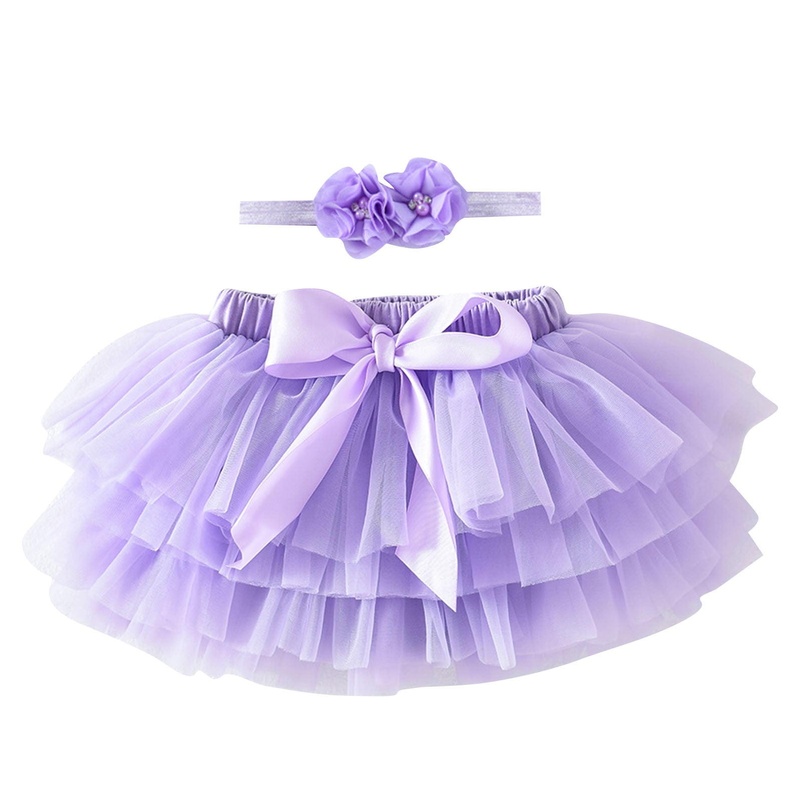 Baby Girl 1st Birthday Cake Smash Outfit - Tutu Romper & Crown Headband Photo Set