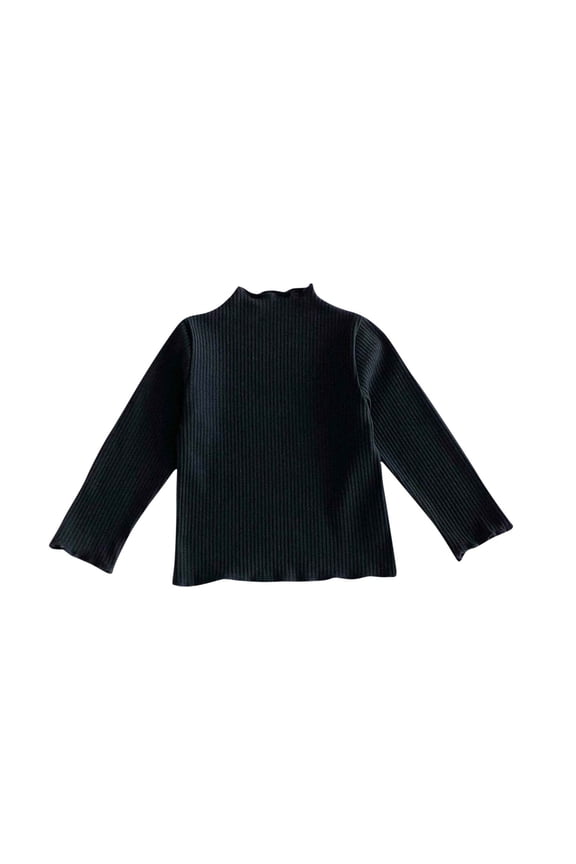 Baby Girls Knit Sweater Blouse Turtleneck Kids Long Sleeve Ruffle Cuff Tops Fall Winter Sweatshirt