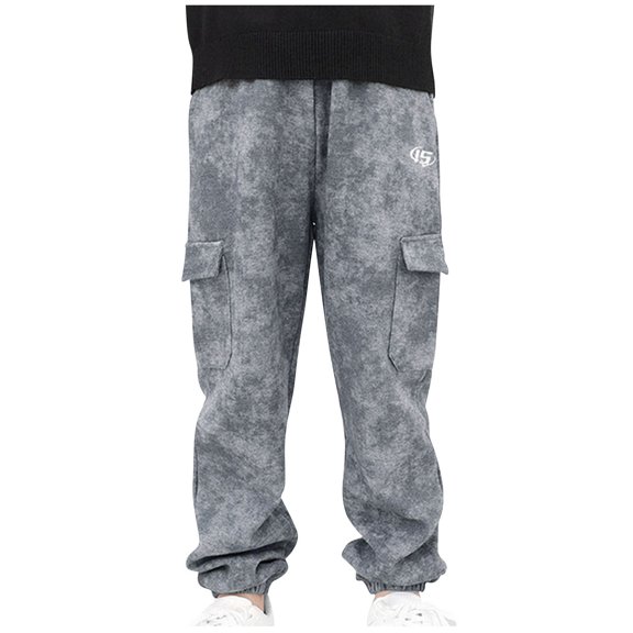 Hpgjzj Boys Cargo Joggers Pants Elastic Waist Casual Jogging Trousers Bottom for Kids 6-16 Years