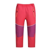Hpgjzj Boys Girls Fleece Lined Softshell Waterproof Hiking Pants Kids Waterproof Rain Pant Outdoor Lightweight Cozy Rainwear