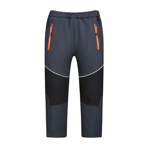 Hpgjzj Boys Girls Fleece Lined Softshell Waterproof Hiking Pants Kids Waterproof Rain Pant Outdoor Lightweight Cozy Rainwear