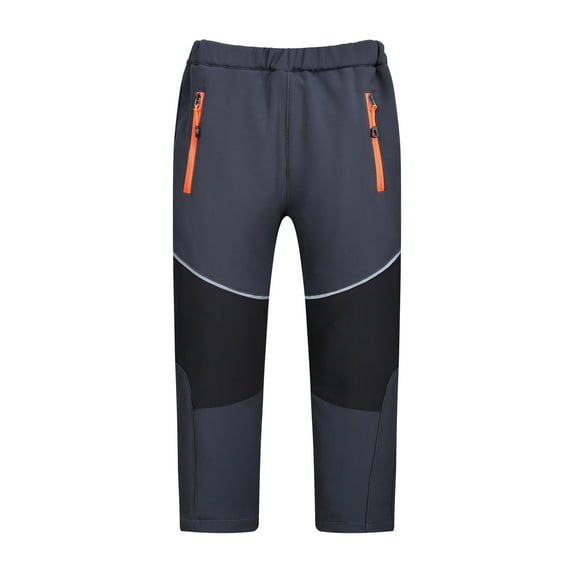 Hpgjzj Boys Girls Fleece Lined Softshell Waterproof Hiking Pants Kids Waterproof Rain Pant Outdoor Lightweight Cozy Rainwear