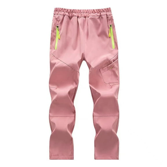 Hpgjzj Boys Girls Snow Ski Waterproof Softshell Snowboard Pants Outdoor Hiking Fleece Lined Zipper Bottom Leg