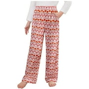 Hpgjzj Christmas Children Pajama Pants, Cute Sleepwear Lounge Pants Pajama Bottoms for Girls, Boys Warm Pajama Pants 4-14 Years