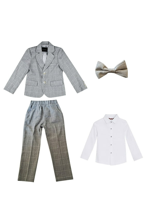 Formal Boys Suit Set Kids Suits Boys' Wedding Outfit Communion Suits Adjustable Waist for Toddler Teenage Boy