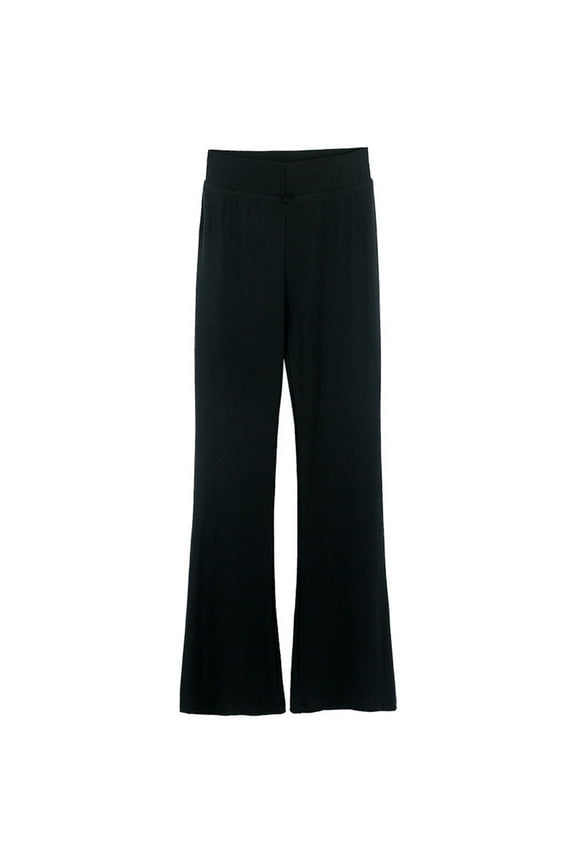 Girl's Leggings High Waisted Flare Leggings Pants, Cotton Black Bell Bottoms for Girls, Full Length Jazz Dance Pants