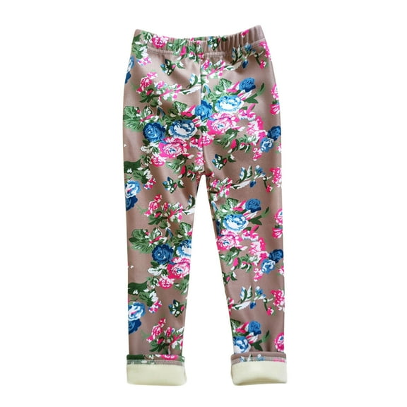 Hpgjzj Girls' Basic Comfort Stretch Soft Stylish Print Leggings Fall Winter Girls Elastic Pants