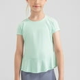 thumbnail image 1 of Hpgjzj Girls Basic Dance Crop Top Kids Short Turn Up Sleeve Elastic Hem Crop T-Shirt Tee Tops 2025, 1 of 7