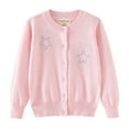 thumbnail image 1 of Hpgjzj Girls Cardigan Sweaters Fall Winter New Casual Jacquard Long Sleeve Button Rhinestone Lightweight Loose Outwear 2-9 Years, 1 of 7
