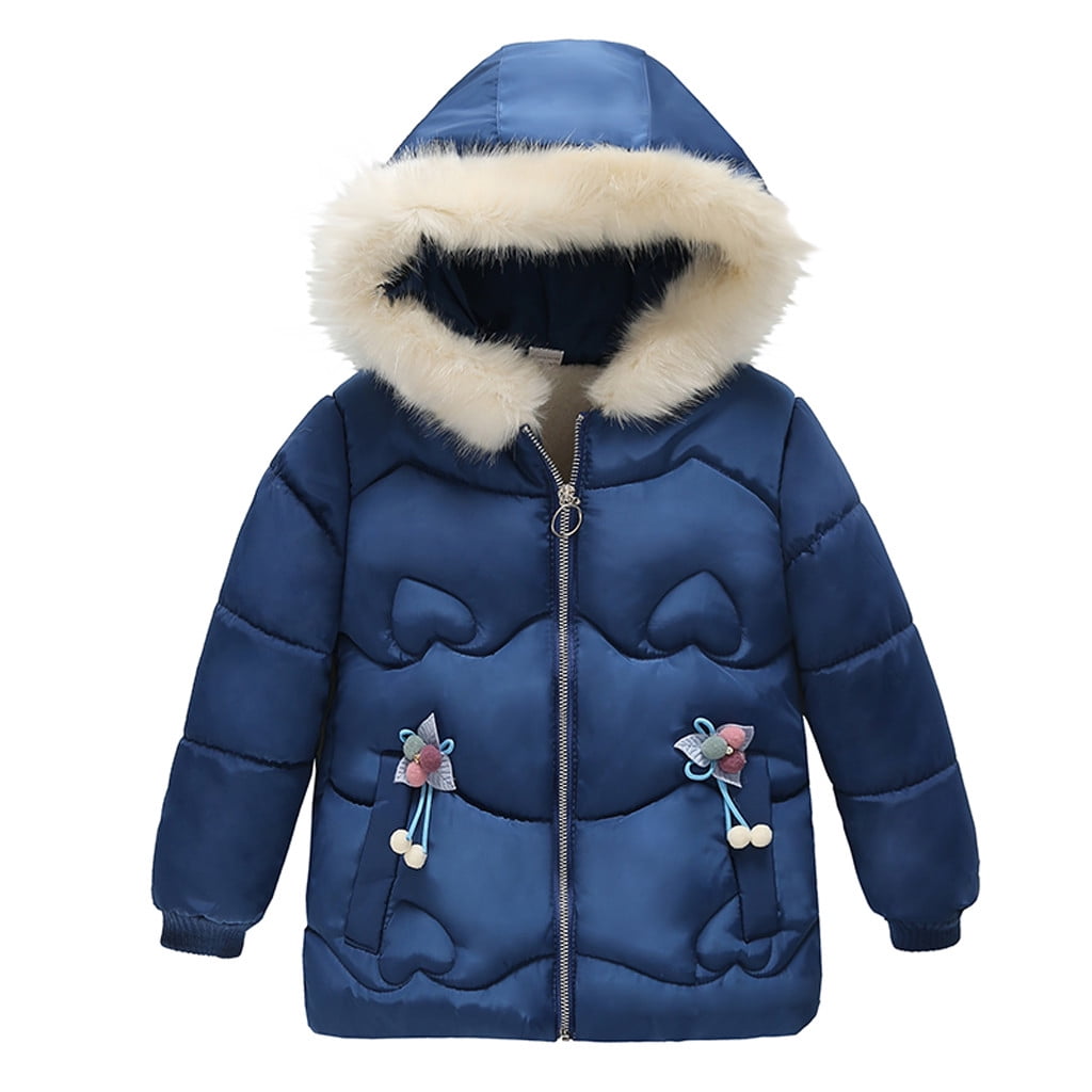 Hpgjzj Girls Down Jacket Winter Warm Coat Full Zipper Bubble Hooded ...