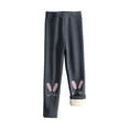 thumbnail image 1 of Hpgjzj Girls Fleece Lined Leggings Bunny Pattern Thick Pants Footless Velvet Tights Warm Clothes for Kid, 1 of 3