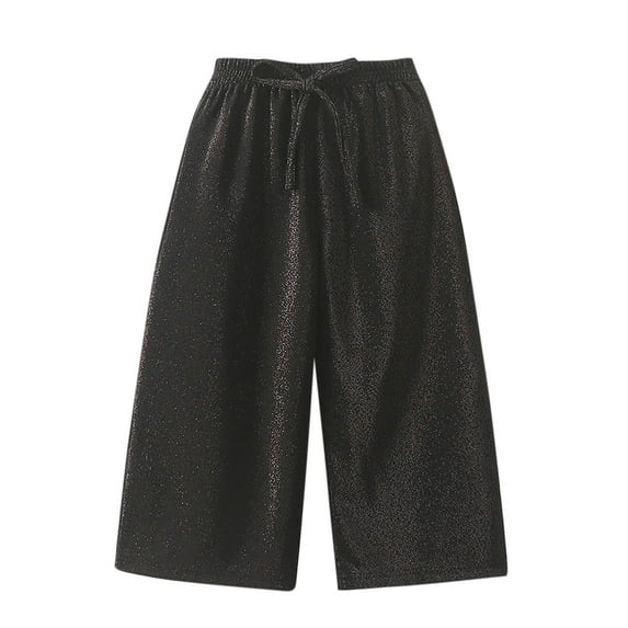 Hpgjzj Girls Flowy Wide Leg Dress Pants High Waisted Palazzo Pants for Girls Loose Trousers 5-14 Years