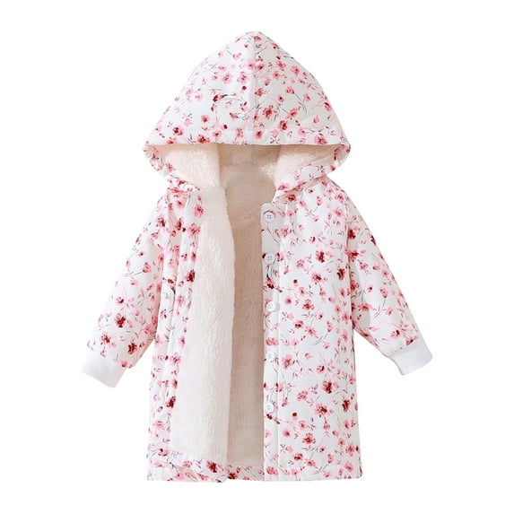 Hpgjzj Girls Fuzzy Sherpa Coat Button Down Hoodie Fleece Jacket with Pockets Fall Winter Outwear