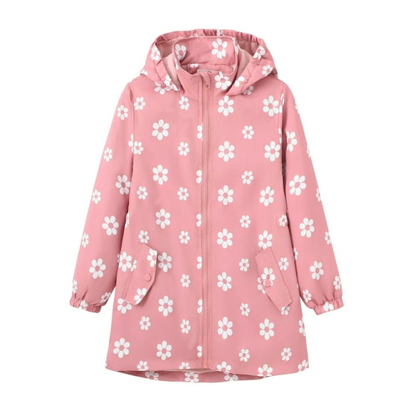 Hpgjzj Girls Long Peacoat Dress Coat Winter Warm Jacket Long Sleeve Button Trench Coat Pockets Floral Outerwear