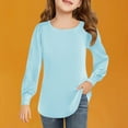 thumbnail image 1 of Hpgjzj Girls Puff Long Sleeve Shirts Crewneck Fashion Cute Tops Tee Casual Trendy Soft Preppy Teen Girl Clothes Blouses, 1 of 6
