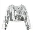 thumbnail image 1 of Hpgjzj Girls Shiny Sequins Bolero Jacket Shrug Cape One Button Cardigan Sweater Flower Dress Cover Up Coat 3-8 Years, 1 of 6