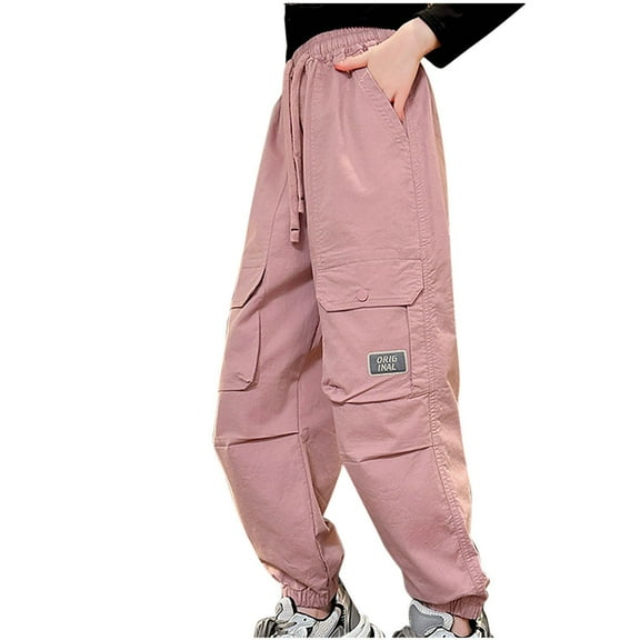 Hpgjzj Girls Wide Leg Lounge Pants Casual Elastic Waisted Palazzo Pants Washed Sweatpants Flowy Beach Trousers