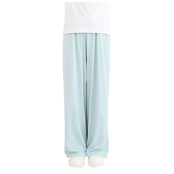 Hpgjzj Girls Wide Leg Pants Flowy Loose Fit Palazzo Pants for Girls Kids Linen Trousers Casual Summer High Waisted Loose Wide Leg Pants