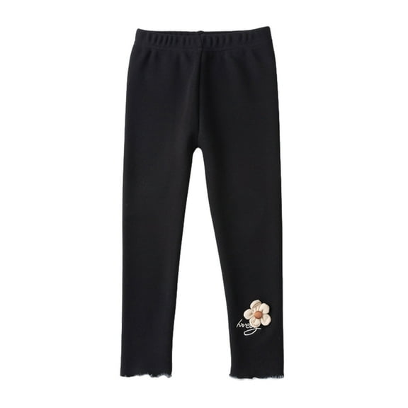 Hpgjzj Girls Winter Fleece Lined Leggings Girls Thick Warm Leggings Stretchy Thermal Tights Kid Winter Printed Pants