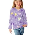 thumbnail image 1 of Hpgjzj Girlss Fashion Heart Sweater Valentines Sweatshirts Funny Love Graphic Printed Long Sleeve Crewneck Pullover Tops, 1 of 5